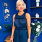 Bella High Neck Satin Jumpsuit Coral Navy
