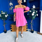 Kiley Bardot Mini Shift Dress Cerise