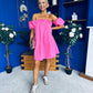 Kiley Bardot Mini Shift Dress Cerise