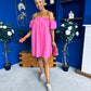 Kiley Bardot Mini Shift Dress Cerise