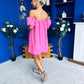 Kiley Bardot Mini Shift Dress Cerise