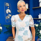 Myrtle V Neck A Line Floral Lace Midi Dress Pastel