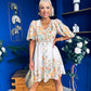 Azelia Puff Sleeve V Neck Mini Dress Floral Yellow