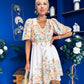 Azelia Puff Sleeve V Neck Mini Dress Floral Yellow