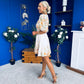 Azelia Puff Sleeve V Neck Mini Dress Floral Yellow