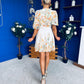 Azelia Puff Sleeve V Neck Mini Dress Floral Yellow