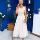 Maria Detailed Tulle Skirt Cream