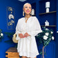 Frida Gathered Mini Dress Cream