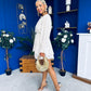Frida Gathered Mini Dress Cream