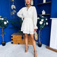 Frida Gathered Mini Dress Cream