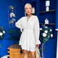 Frida Gathered Mini Dress Cream