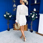 Frida Gathered Mini Dress Cream