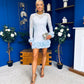 Casandra Lace Detailed Mini Dress Pwr Blue