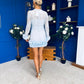 Casandra Lace Detailed Mini Dress Pwr Blue