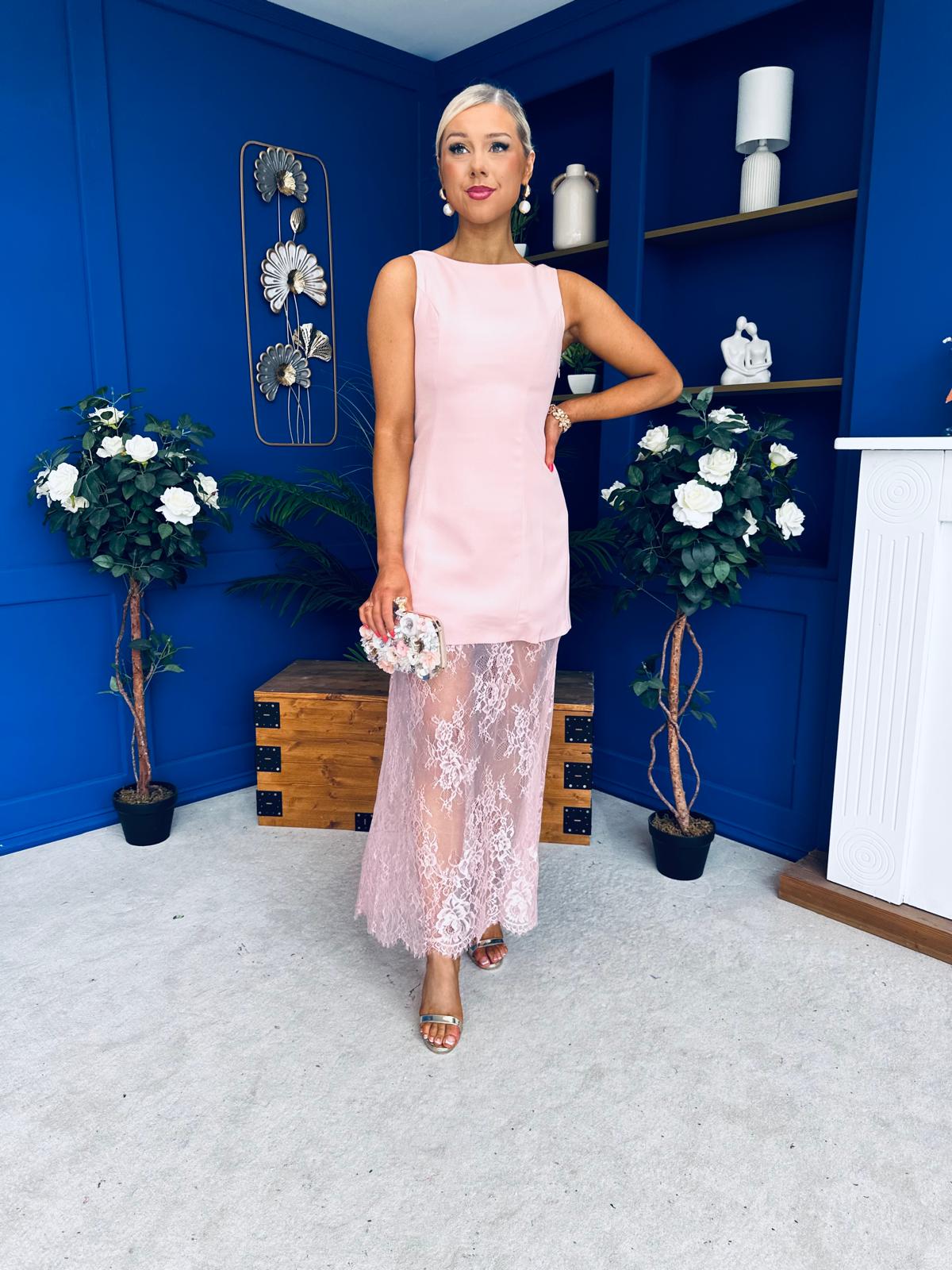 Pauline Detailed Midi Dress Blush