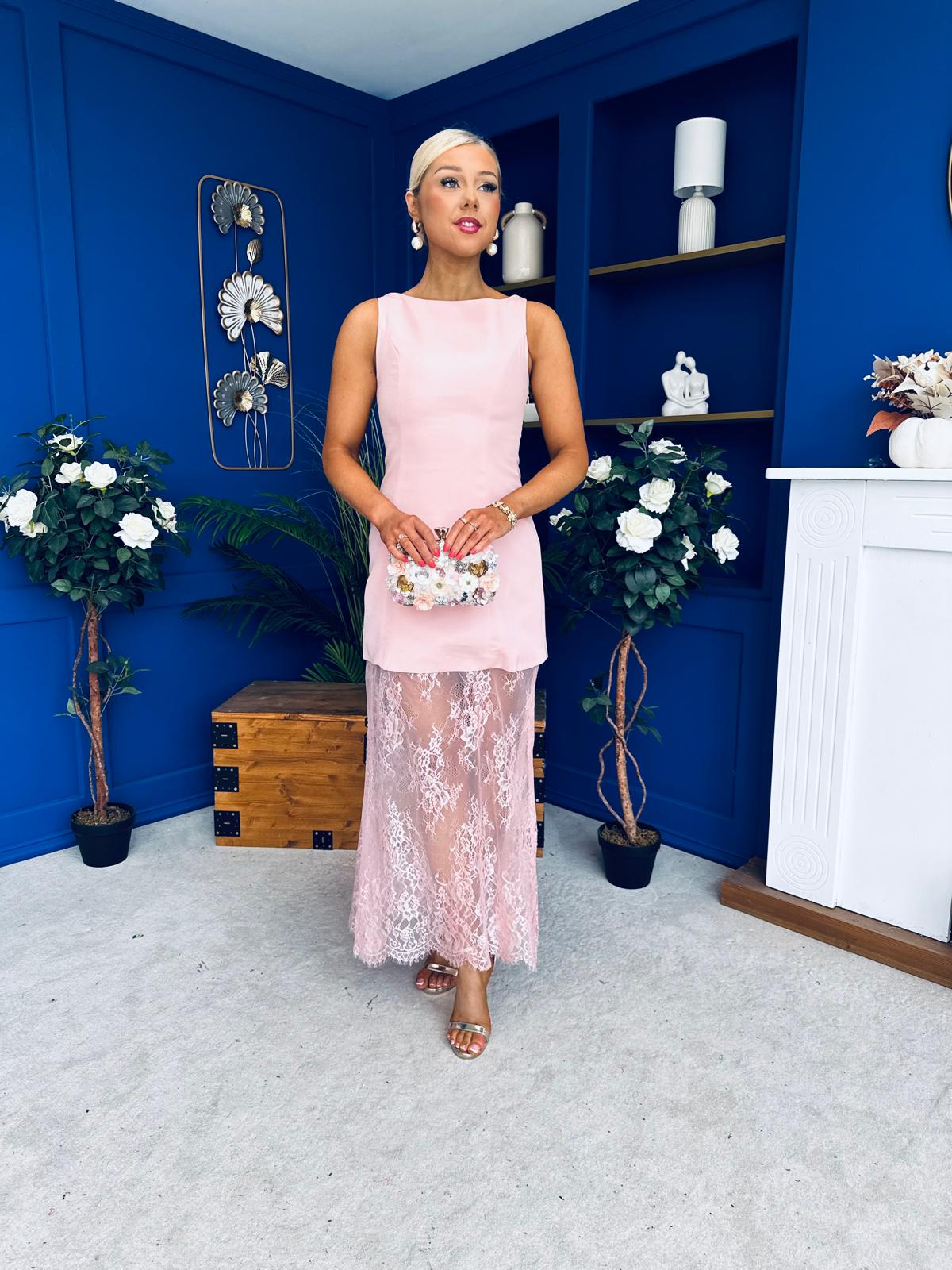 Pauline Detailed Midi Dress Blush