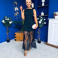 Pauline Detailed Midi Dress Black