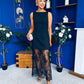 Pauline Detailed Midi Dress Black