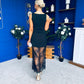 Pauline Detailed Midi Dress Black