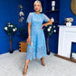 Niamh Crochet Occasion Midi Dress Blue