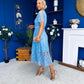 Niamh Crochet Occasion Midi Dress Blue
