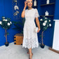 Niamh Crochet Occasion Midi Dress White