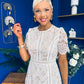 Niamh Crochet Occasion Midi Dress White