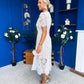 Niamh Crochet Occasion Midi Dress White