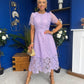Niamh Crochet Occasion Midi Dress Lilac