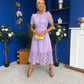 Niamh Crochet Occasion Midi Dress Lilac