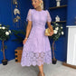 Niamh Crochet Occasion Midi Dress Lilac