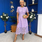 Niamh Crochet Occasion Midi Dress Lilac
