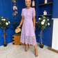 Niamh Crochet Occasion Midi Dress Lilac