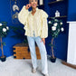 Leslie Polka Long Sleeve Blouse Yellow
