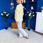Leslie Polka Long Sleeve Blouse Yellow