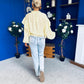 Leslie Polka Long Sleeve Blouse Yellow