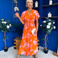 Deirdre Twist Detail Midi Dress Amber