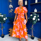 Deirdre Twist Detail Midi Dress Amber