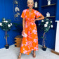 Deirdre Twist Detail Midi Dress Amber