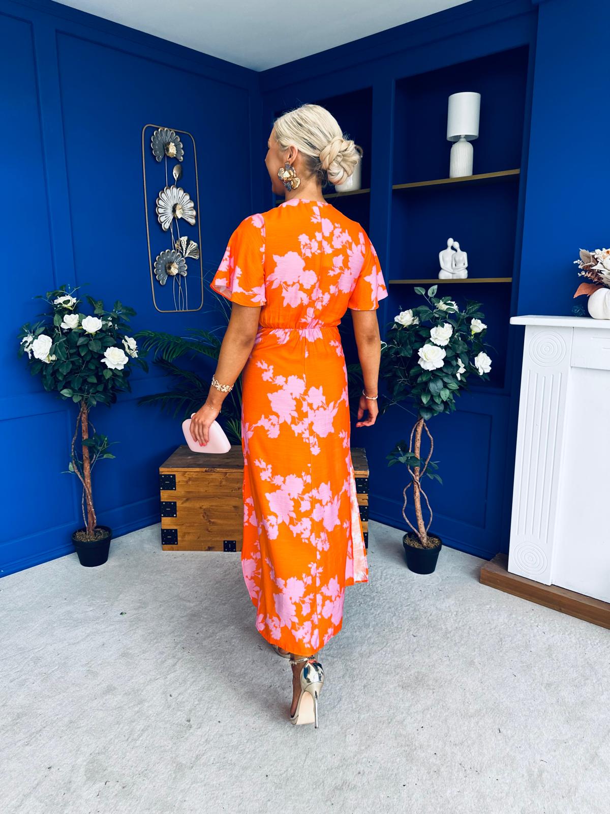 Deirdre Twist Detail Midi Dress Amber