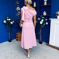 Katie Bow Detail Pearl Embellished Dress Pwr Pink