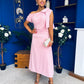 Katie Bow Detail Pearl Embellished Dress Pwr Pink