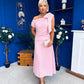 Katie Bow Detail Pearl Embellished Dress Pwr Pink