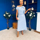 Katie Bow Detail Pearl Embellished Dress Pwr Blue