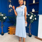 Katie Bow Detail Pearl Embellished Dress Pwr Blue