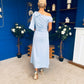 Katie Bow Detail Pearl Embellished Dress Pwr Blue