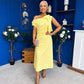 Katie Bow Detail Pearl Embellished Dress Yellow