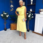 Katie Bow Detail Pearl Embellished Dress Yellow