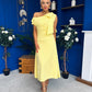 Katie Bow Detail Pearl Embellished Dress Yellow