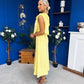 Katie Bow Detail Pearl Embellished Dress Yellow